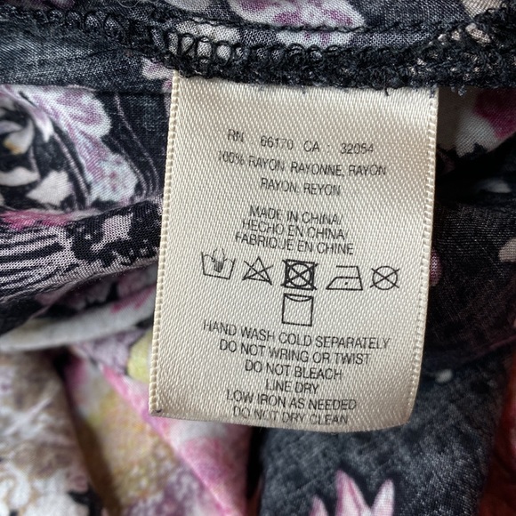 MAEVE Anthropologie Long Floral Button Down Blouse Specks of Silver Sz XS - Picture 11 of 11